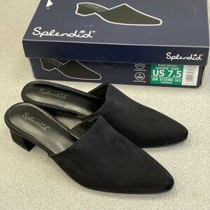 NEW Splendid Laylai Women's US 7.5 Black Block Heel Mules